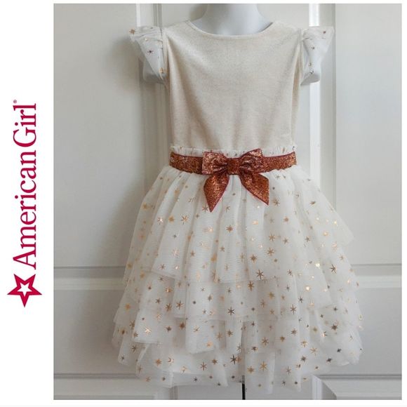 American Girl Other - Gold & Cream Star Dress
